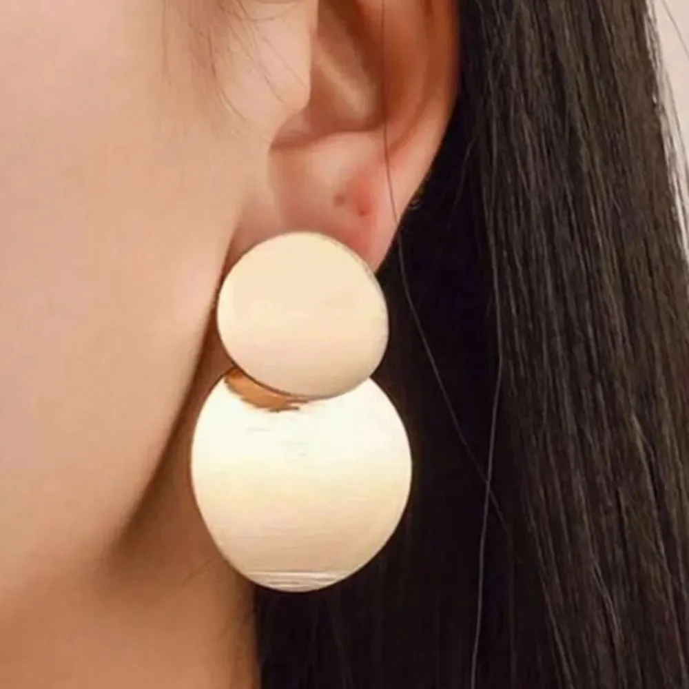 3for$20 1pair Simple Geometric Mosaic Circular Drop Earrings For Women